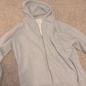 Brandy Melville Gray Zip Up Oversized one size